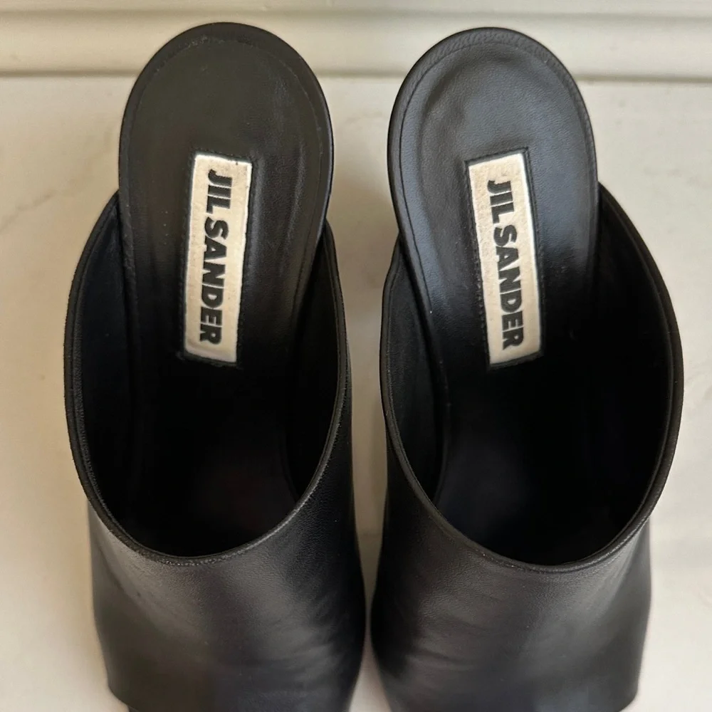 Jil Sander Architectural Heel Napa Leather Mule - Picture 9 of 9